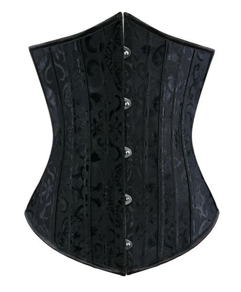 black brocade steel boned laceup underbust corset body slimming shaper waist trainer bustiers 1188997, Black;white
black brocade steel boned laceup underbust corset body slimming shaper waist trainer bustiers 1188997, Black;white