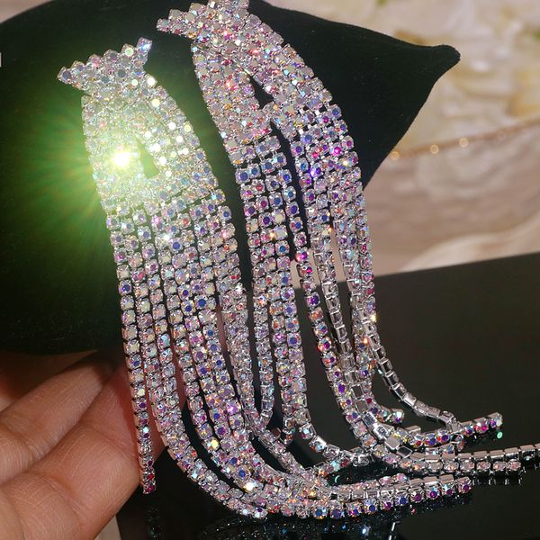 stud luxury shiny tassel dangle earrings for women bijoux fashion show lady s statement long drop jewelry gifts 230710, Golden;silver
stud luxury shiny tassel dangle earrings for women bijoux fashion show lady s statement long drop jewelry gifts 230710, Golden;silver
