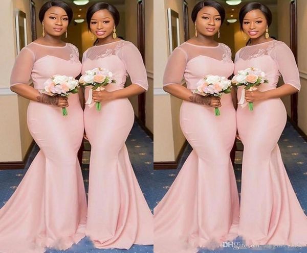 2019 sheer lace neck blush pink african nigerian mermaid bridesmaid dresses with sleeve plus size maid of honor wedding guest gown7327537, White;pink
2019 sheer lace neck blush pink african nigerian mermaid bridesmaid dresses with sleeve plus size maid of honor wedding guest gown7327537, White;pink