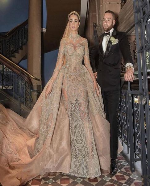 vintage champagne mermaid wedding dresses with detachable train lace appliques high neck long sleeves luxury dubai bridal gowns 202592914, White
vintage champagne mermaid wedding dresses with detachable train lace appliques high neck long sleeves luxury dubai bridal gowns 202592914, White