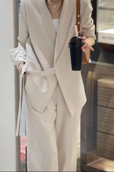 pants women's spring new design sense strapped suit jacket senior suit loose casual fashion suit, White
pants women's spring new design sense strapped suit jacket senior suit loose casual fashion suit, White