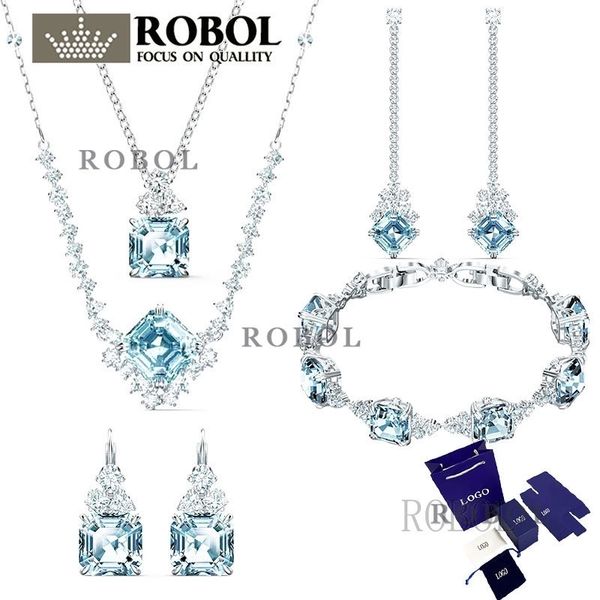 pendant necklaces swa high-quality original aquamarine sparkling series charm gemstone sparkling ladies necklace bracelet earrings jewelry s, Silver
pendant necklaces swa high-quality original aquamarine sparkling series charm gemstone sparkling ladies necklace bracelet earrings jewelry s, Silver