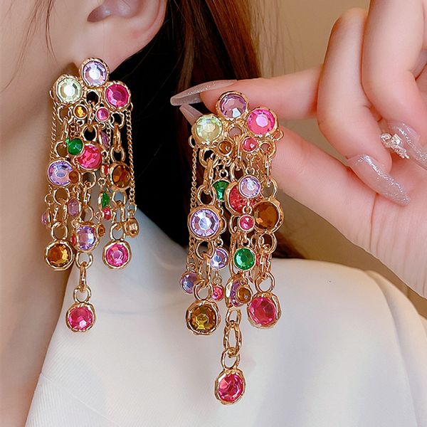 stud fashion colorful crystal earrings for women shiny long tassel dangle ladies bride weddings jewelry accessories 230710, Golden;silver
stud fashion colorful crystal earrings for women shiny long tassel dangle ladies bride weddings jewelry accessories 230710, Golden;silver