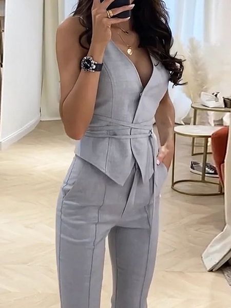women s two piece pants 2023 summer tank and set temperament waist closing vest pencil for women 230711, White
women s two piece pants 2023 summer tank and set temperament waist closing vest pencil for women 230711, White