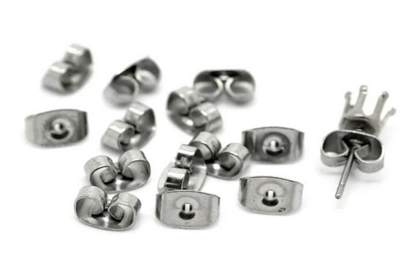 silver tone stainless steel butterfly earrings backings earrings back sersholdersstainless steel earring plugs 200pcs set1654399, White
silver tone stainless steel butterfly earrings backings earrings back sersholdersstainless steel earring plugs 200pcs set1654399, White