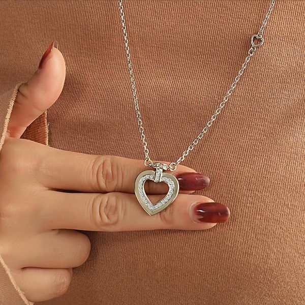 pendant necklaces european and american fashion designer brand jewelry diamond heart charm necklace simple summer casual versatile, Silver
pendant necklaces european and american fashion designer brand jewelry diamond heart charm necklace simple summer casual versatile, Silver