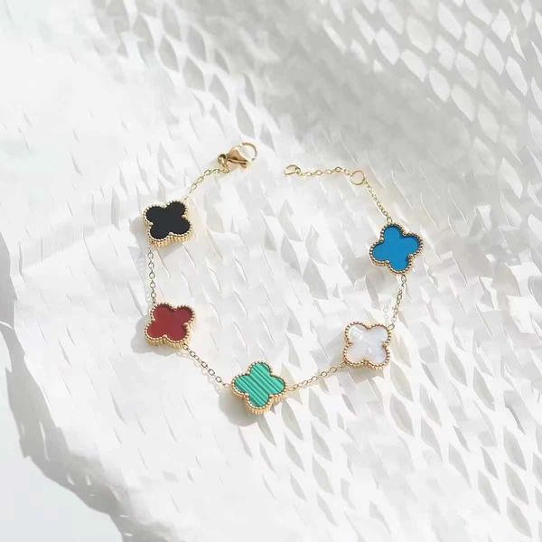 van clover bracelet lucky four leaf grass bracelet charm feminine luxury and small group design advanced sense new versatile handicraft, Golden;silver
van clover bracelet lucky four leaf grass bracelet charm feminine luxury and small group design advanced sense new versatile handicraft, Golden;silver