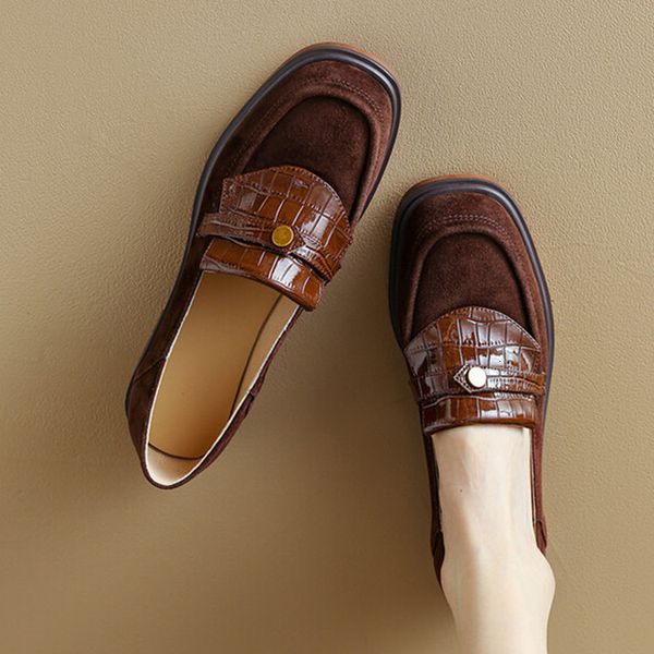 dress shoes vintage brown suede women shallow flats slip on casual oxford loafers cow leather mixed platform zapatillas femmes creepers 2307, Black
dress shoes vintage brown suede women shallow flats slip on casual oxford loafers cow leather mixed platform zapatillas femmes creepers 2307, Black