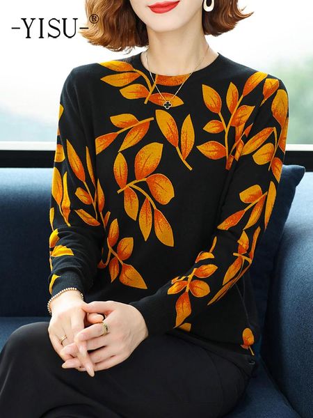 parkas yisu 2022 new women sweater oneck knitted pullove long sleeves female soft casual loose leaves printing women clothing, Black
parkas yisu 2022 new women sweater oneck knitted pullove long sleeves female soft casual loose leaves printing women clothing, Black