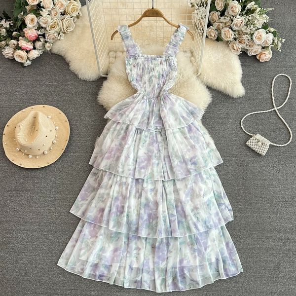french socialite temperament halo dye printing waistband a-line cake strap dress gentle and elegant lady floral long dress, Black;gray
french socialite temperament halo dye printing waistband a-line cake strap dress gentle and elegant lady floral long dress, Black;gray