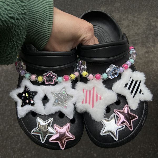 shoe parts accessories y2k diy decorations sweet stars plush detachable glossy chain summer sandals buckle charm decoration 230711, White;pink
shoe parts accessories y2k diy decorations sweet stars plush detachable glossy chain summer sandals buckle charm decoration 230711, White;pink