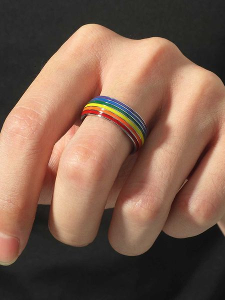fashionable and popular men lgbt rainbow striped ring stainless steel for jewelry gift and for a stylish look, Silver
fashionable and popular men lgbt rainbow striped ring stainless steel for jewelry gift and for a stylish look, Silver