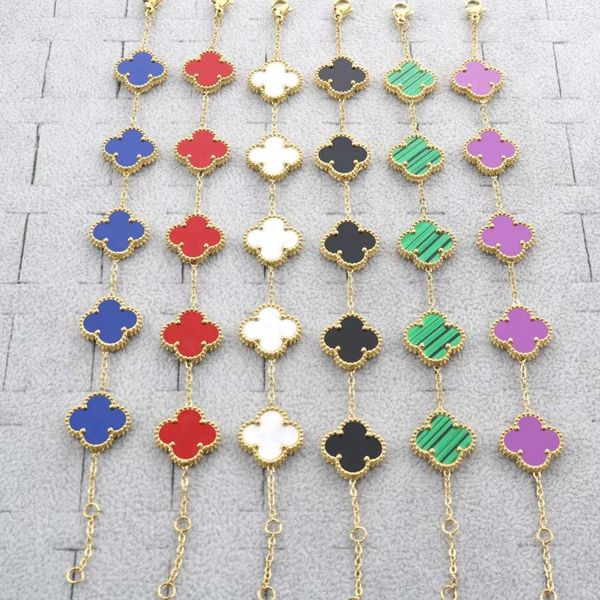 van clover bracelet fourleaf clover colorfast titanium steel bracelet double sided fritillary tiktok simple lady, Golden;silver
van clover bracelet fourleaf clover colorfast titanium steel bracelet double sided fritillary tiktok simple lady, Golden;silver