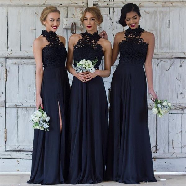 2023 elegant navy blue bridesmaid dresses for wedding chiffon a-line halter slit formal dresses party lace modest maid of honor dress, White;pink
2023 elegant navy blue bridesmaid dresses for wedding chiffon a-line halter slit formal dresses party lace modest maid of honor dress, White;pink