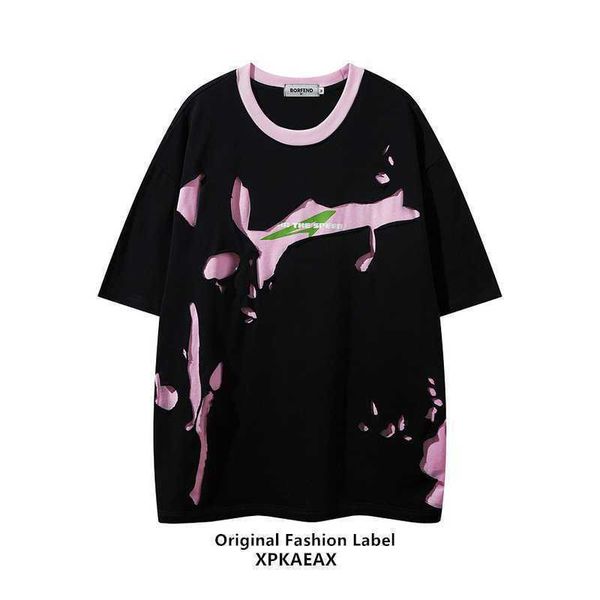 stussys fashion t-shirt trendy brand american style fried street ruffian handsome vintage short sleeved couple niche loose hole t-shirt tren, White;black
stussys fashion t-shirt trendy brand american style fried street ruffian handsome vintage short sleeved couple niche loose hole t-shirt tren, White;black