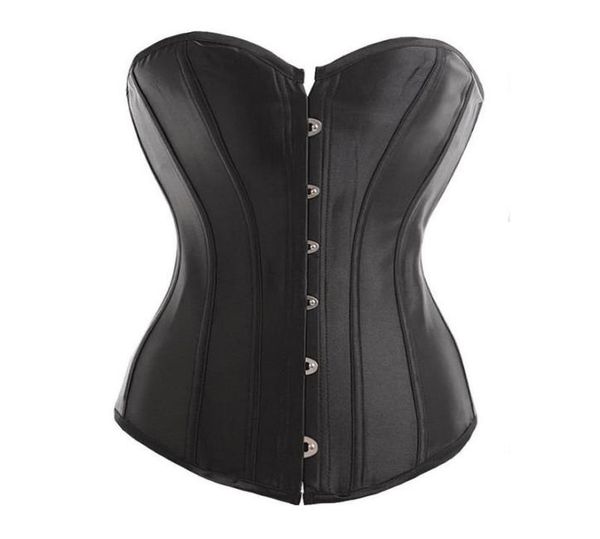 women black strapless satin boned corset overbust bustier steel buckle front and lace up back 81989458881, Black;white
women black strapless satin boned corset overbust bustier steel buckle front and lace up back 81989458881, Black;white