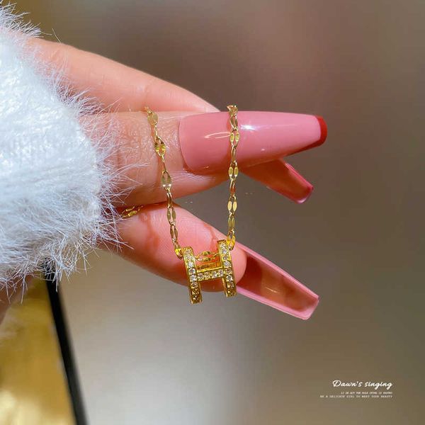 pendant necklace titanium steel high sense full diamond letter h necklace women's ins simple cool style clavicle fashion versatile neck, Silver
pendant necklace titanium steel high sense full diamond letter h necklace women's ins simple cool style clavicle fashion versatile neck, Silver
