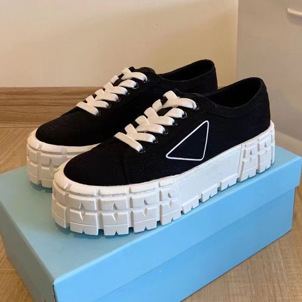 women's platform canvas shoes lace up casual shoes triangle logo luxury designer autumn winter ing, Black
women's platform canvas shoes lace up casual shoes triangle logo luxury designer autumn winter ing, Black