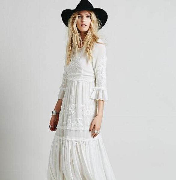 hippie boho summer dresses beach floral embroidery white maxi dress long women dress hippie chic vestido robes ah2106262960, White;black
hippie boho summer dresses beach floral embroidery white maxi dress long women dress hippie chic vestido robes ah2106262960, White;black