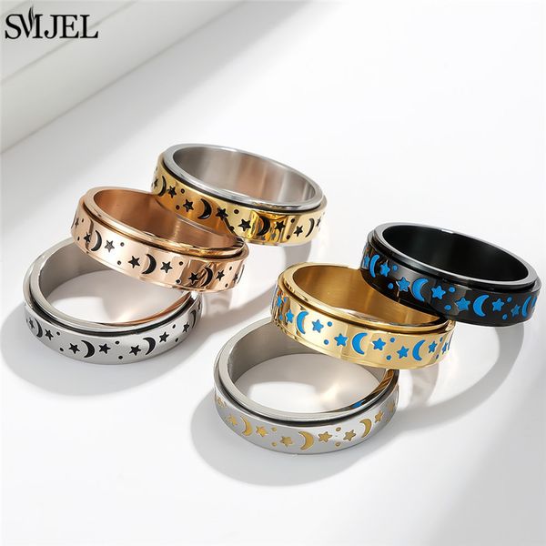 wedding rings smjel luminous star moon anxiety ring figet spinner for men women stainless steel rotate y anti stress accessories 230710, Slivery;golden
wedding rings smjel luminous star moon anxiety ring figet spinner for men women stainless steel rotate y anti stress accessories 230710, Slivery;golden