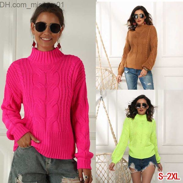 women's sweaters neon sweater women's knitting fluorescent color card its pink half high neck pendant long casual loose sweater wo, White;black
women's sweaters neon sweater women's knitting fluorescent color card its pink half high neck pendant long casual loose sweater wo, White;black