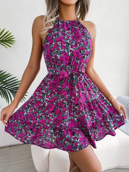 basic casual dresses women summer casual floral print ruffle halter dress 230710, Black;gray
basic casual dresses women summer casual floral print ruffle halter dress 230710, Black;gray
