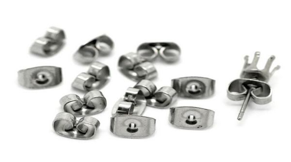 silver tone stainless steel butterfly earrings backings earrings back sersholdersstainless steel earring plugs 200pcs set5878396, White
silver tone stainless steel butterfly earrings backings earrings back sersholdersstainless steel earring plugs 200pcs set5878396, White