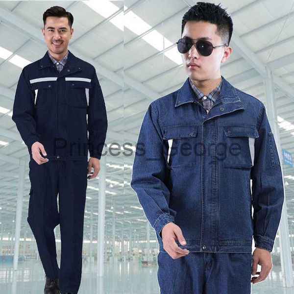 others apparel denim working clothes set welding uniform suit safety reflective strip auto repair workshop dust proof labor working coverall, Black;white
others apparel denim working clothes set welding uniform suit safety reflective strip auto repair workshop dust proof labor working coverall, Black;white