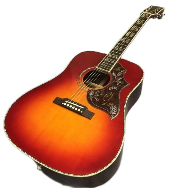 2023 41 inch hummingbird series back panel three-piece d barrel sunset red acoustic guitar
2023 41 inch hummingbird series back panel three-piece d barrel sunset red acoustic guitar