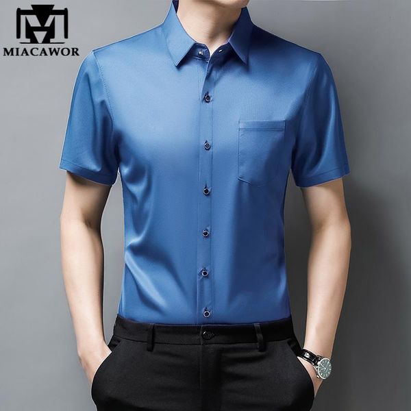 raincoats new solid color dress shirt summer short sleeve casual shirts men slim fit silk camisa masculina men clothing c753, Black
raincoats new solid color dress shirt summer short sleeve casual shirts men slim fit silk camisa masculina men clothing c753, Black