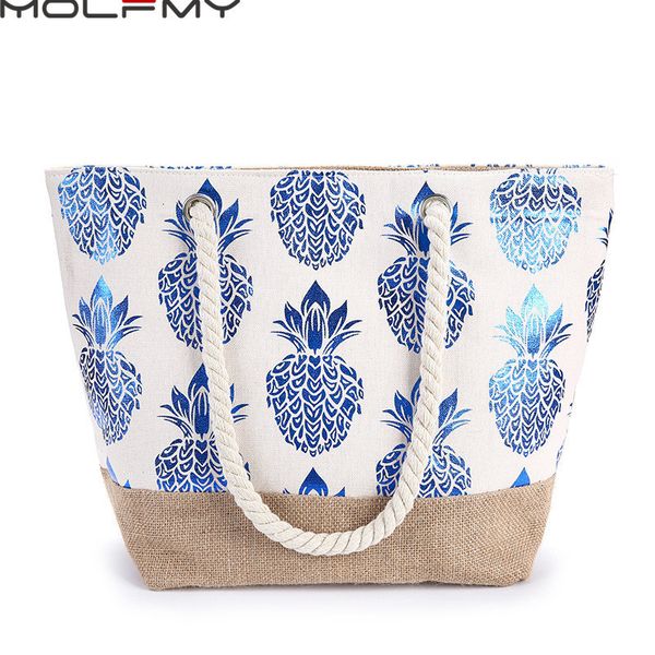 evening bags womens canvas handbag large capacity shopping bag pineapple print shoulder fashion female beach tote summer 230711
evening bags womens canvas handbag large capacity shopping bag pineapple print shoulder fashion female beach tote summer 230711