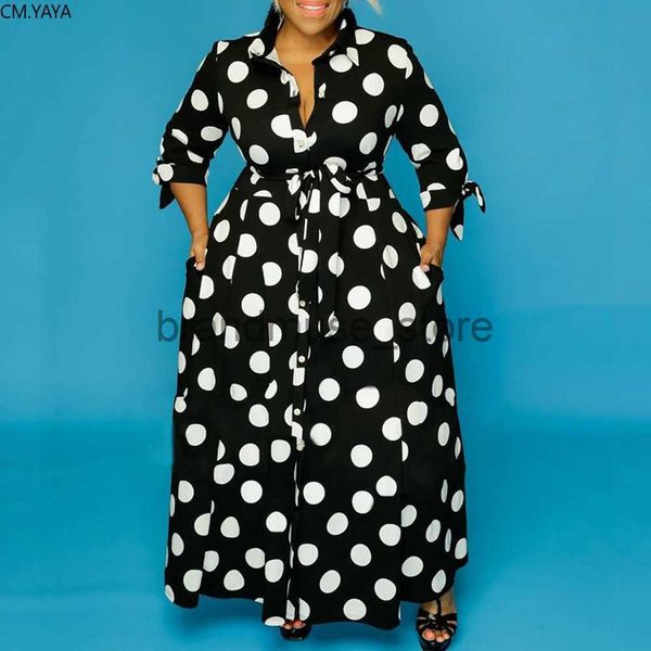basic casual dresses cm.yaya autumn dot print button up plus size xl-5xl women blousers maxi dress vestidos streetwear long dresses vestidos, Black;gray
basic casual dresses cm.yaya autumn dot print button up plus size xl-5xl women blousers maxi dress vestidos streetwear long dresses vestidos, Black;gray