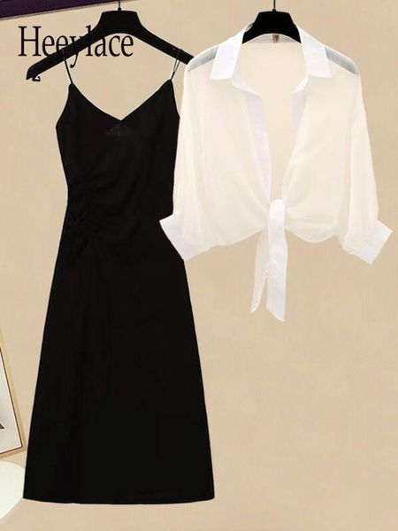 swimwear women summer dresses two piece sets korean casual black straps dresses and chiffon sunscreen cardigan suits outfit, White;black
swimwear women summer dresses two piece sets korean casual black straps dresses and chiffon sunscreen cardigan suits outfit, White;black