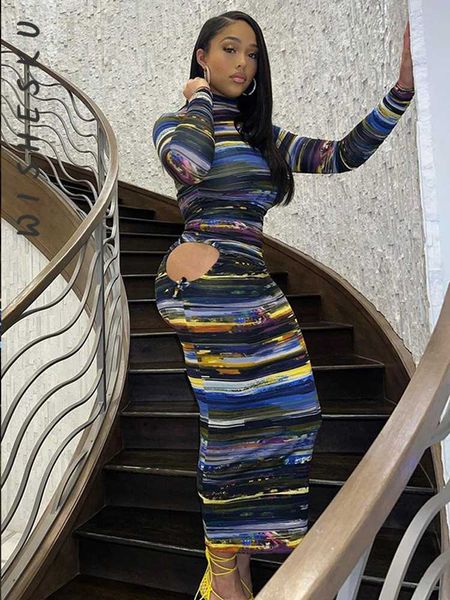 urban dresses print turtleneck cut out bodycon midi dress women long sleeve slim party vestidos 2022 spring fall harajuku y2k clothes l23071, White;black
urban dresses print turtleneck cut out bodycon midi dress women long sleeve slim party vestidos 2022 spring fall harajuku y2k clothes l23071, White;black