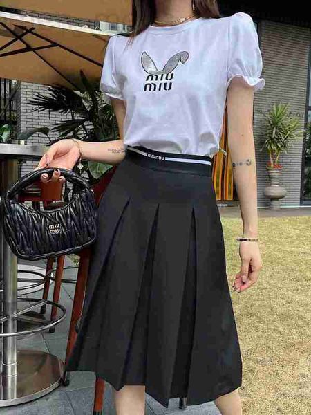 women's jeans designer miu23 spring/summer new pleated half skirt letter rubber band waist fashion casual versatile j22o, Blue
women's jeans designer miu23 spring/summer new pleated half skirt letter rubber band waist fashion casual versatile j22o, Blue