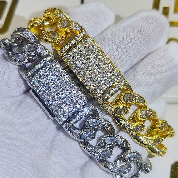 chain miami 16mm cuban link mens iced out gold silver color cz bracelets cubic zirconia for women hiphop jewelry 230710, Black
chain miami 16mm cuban link mens iced out gold silver color cz bracelets cubic zirconia for women hiphop jewelry 230710, Black