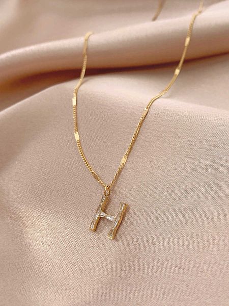 temperament h letter pendant women's indifference fashion net red clavicle chain niche design simple personality necklace, Silver
temperament h letter pendant women's indifference fashion net red clavicle chain niche design simple personality necklace, Silver