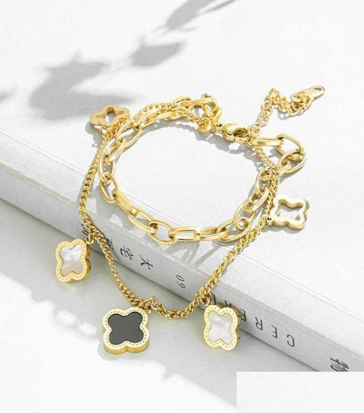 charm bracelets classic design four leaf clover stainless steel bracelet lucky women gift jewelry drop delivery dhe1f1130505, Golden;silver
charm bracelets classic design four leaf clover stainless steel bracelet lucky women gift jewelry drop delivery dhe1f1130505, Golden;silver