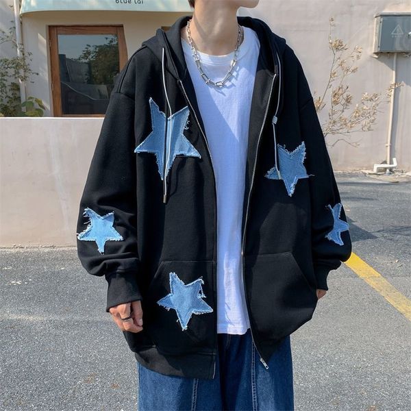 mens hoodies sweatshirts drape sense hooded cardigan sweater mens autumn and winter ins brand high street retro plus velvet star jacket 2307, Black
mens hoodies sweatshirts drape sense hooded cardigan sweater mens autumn and winter ins brand high street retro plus velvet star jacket 2307, Black