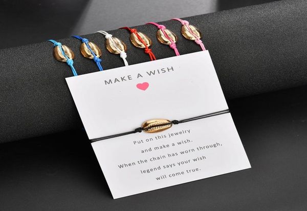 new gold cowrie shell charm wrap bracelet with make a wish gift card for women delicate rope chain simple bohemian beach jewelry7553607, Golden;silver
new gold cowrie shell charm wrap bracelet with make a wish gift card for women delicate rope chain simple bohemian beach jewelry7553607, Golden;silver