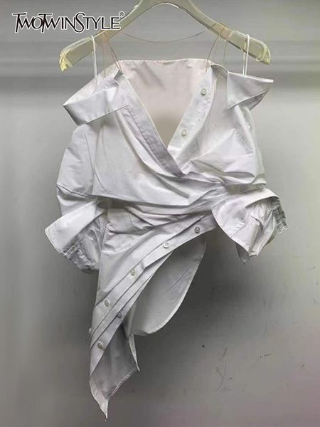 women's blouses shirts twotwinstyle korean fashion white shirt for women v neck long sleeve off shoulder patchwork buttons shirts femal
women's blouses shirts twotwinstyle korean fashion white shirt for women v neck long sleeve off shoulder patchwork buttons shirts femal