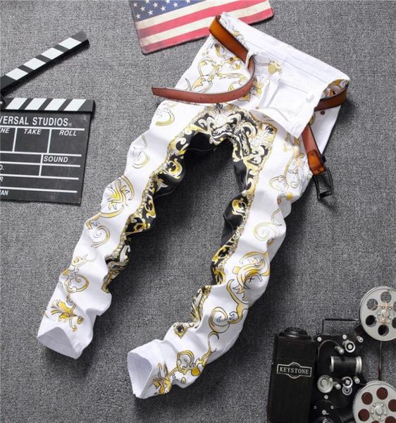 2019 european style fashion stretch mens jeans white pattern printing men slim fit elastic casual denim pants printed trousers3568887, Blue
2019 european style fashion stretch mens jeans white pattern printing men slim fit elastic casual denim pants printed trousers3568887, Blue
