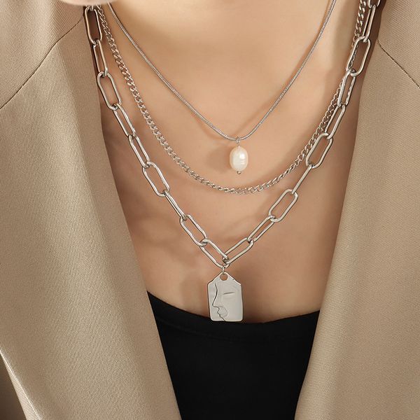 pendant necklaces multi-layer stacked wearing punk necklace female collarbone chain hip-hop long paragraph sweater 2023 tide tag, Silver
pendant necklaces multi-layer stacked wearing punk necklace female collarbone chain hip-hop long paragraph sweater 2023 tide tag, Silver