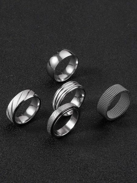 fashionable and popular 5pcs/set fashionable stainless steel ring for men for daily decoration for jewelry gift and for a stylish look, Silver
fashionable and popular 5pcs/set fashionable stainless steel ring for men for daily decoration for jewelry gift and for a stylish look, Silver