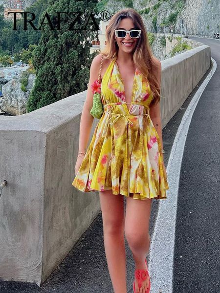 basic casual dresses trafza summer fashion female color print halter dress sleeveless backless bow lace up slim woman beach mini 230710, Black;gray
basic casual dresses trafza summer fashion female color print halter dress sleeveless backless bow lace up slim woman beach mini 230710, Black;gray