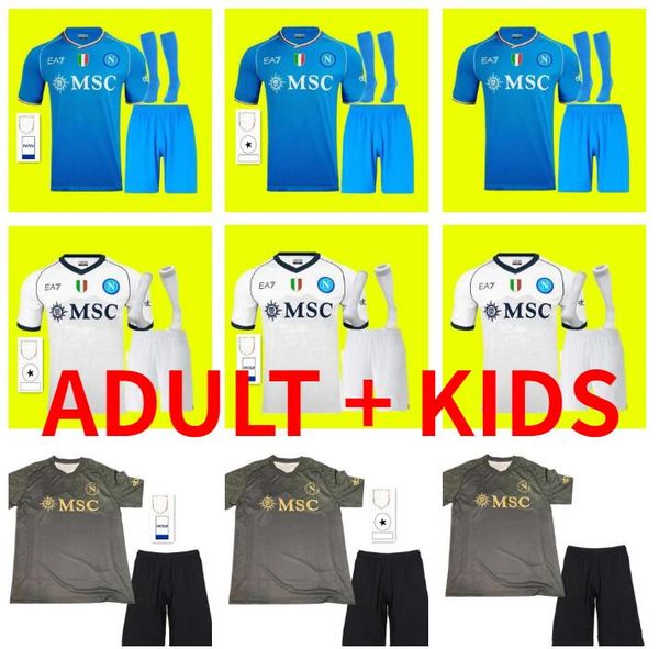 kids kit 23 24 ssc napoli soccer jerseys 2023 2024 lozano osimhen insigne football shirt maglia mertens verdi milik maillots de foot, Black;yellow
kids kit 23 24 ssc napoli soccer jerseys 2023 2024 lozano osimhen insigne football shirt maglia mertens verdi milik maillots de foot, Black;yellow
