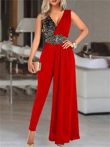 women's jumpsuits rompers fashion sequin printed v-neck jumpsuit women's office elegant sleeveless jumpsuit women's casual co, Black;white
women's jumpsuits rompers fashion sequin printed v-neck jumpsuit women's office elegant sleeveless jumpsuit women's casual co, Black;white