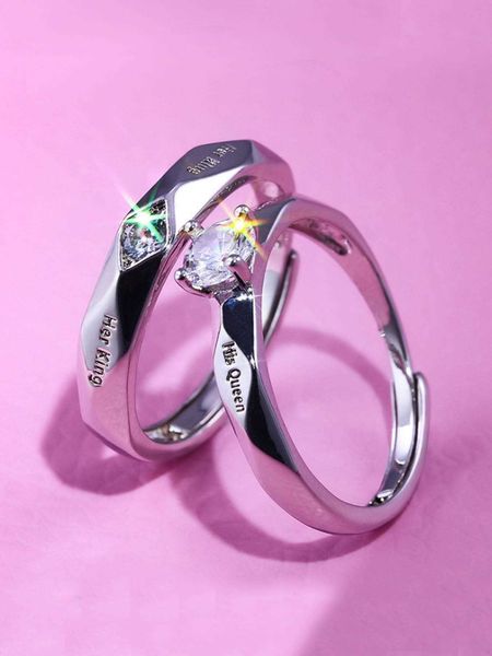 fashionable and popular men's alloy 2pcs couple letter detail cubic zirconia decor ring for jewelry gift and for a stylish look, Silver
fashionable and popular men's alloy 2pcs couple letter detail cubic zirconia decor ring for jewelry gift and for a stylish look, Silver