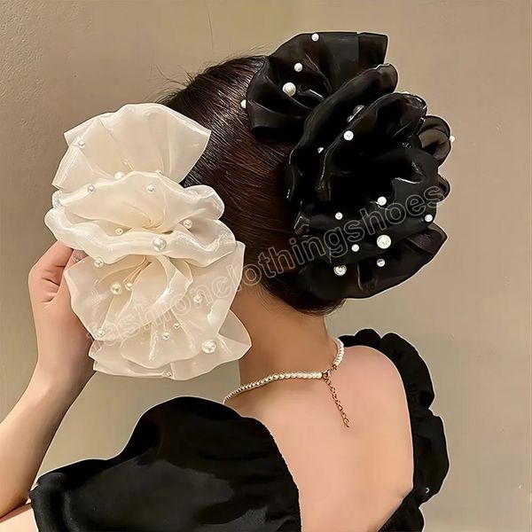 bow pearl hair claw hairpin women temperament ponytail hairpin hair clip for girls black fashion hair accessories, Slivery;white
bow pearl hair claw hairpin women temperament ponytail hairpin hair clip for girls black fashion hair accessories, Slivery;white