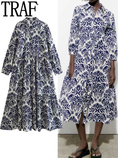 urban dresses traf 2023 vintage print long dress women blue shirt dress woman ruffle long sleeve midi dresses women's elegant loose dre, White;black
urban dresses traf 2023 vintage print long dress women blue shirt dress woman ruffle long sleeve midi dresses women's elegant loose dre, White;black